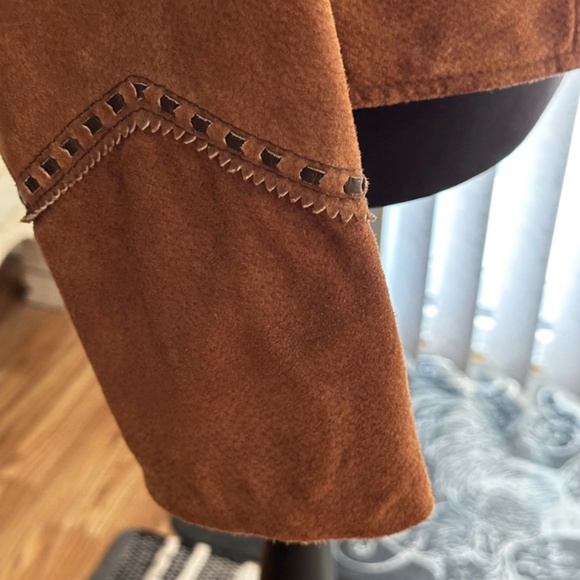 CRIPPLE CREEK Suede Fringe Jacket / Size 14 - Picture 7 of 9